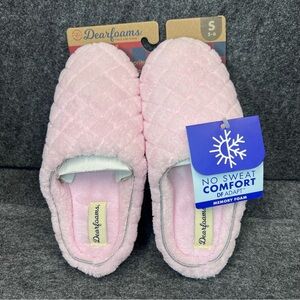DEARFOAMS Leslie Quilted Microfiber Terry Clog Slipper - Size S 5-6